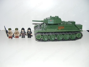 Lego 2. Világháborús Orosz Szovjet T-34 T34 Tank harckocsi 1000db + 4 katona ÚJ - kép 2