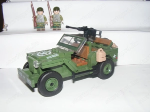 Lego 2. Világháborús U.S. Willis Jeep + Amerikai katonák 7db katona ÚJ - kép 6