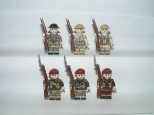 Lego 2. Világháborús Brit Angol katonák Red Devils 6db katona figura GB fegyver ÚJ - kép 6