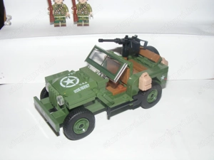 Lego 2. Világháborús U.S. Willis Jeep + Amerikai katonák 7db katona ÚJ - kép 8