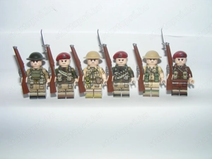 Lego 2. Világháborús Brit Angol katonák Red Devils 6db katona figura GB fegyver ÚJ - kép 3
