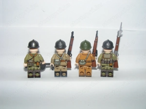 Lego 2. Világháborús Francia katonák 4db katona figura FRA fegyver ÚJ - kép 3