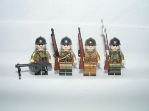 Lego 2. Világháborús Francia katonák 4db katona figura FRA fegyver ÚJ - kép 2