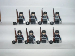 Lego 2. Világháborús katonák Schutzstaffel Waffen SS testőrség Díszőrség 8db ÚJ - kép 4