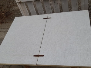 Világos étkezőasztal, kertiasztal 76x102cm kinyitható - kép 2