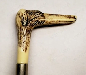 Agárfejes csont jellegű markolatos sétapálca, vagy mutatópálca - kép 3