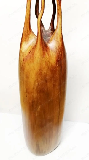 Japán Feng Shui áttört teakfa váza, különleges kézműves munka - kép 6