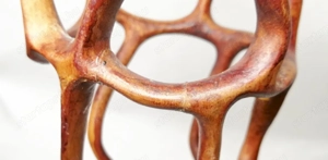 Japán Feng Shui áttört teakfa váza, különleges kézműves munka - kép 4