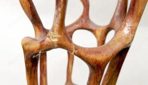 Japán Feng Shui áttört teakfa váza, különleges kézműves munka - kép 3