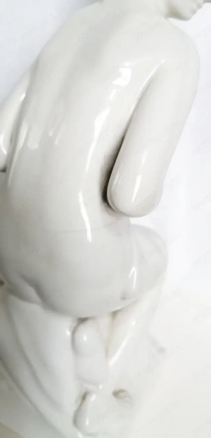 Fürdés után. Porcelán akt nagy méret. Oláh Sándor képzőművész alkotása 1959. - kép 5