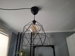 Fekete színű vintage mennyezeti lámpa eladó  - kép 2