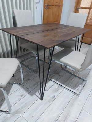 Újszerű, modern étkezőasztal 4 székkel - kép 2