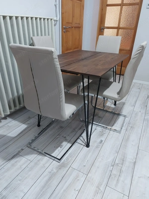 Újszerű, modern étkezőasztal 4 székkel - kép 8