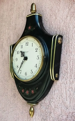 Junghans elemes fali óra fa házban, festett dekorációval - kép 11