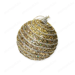 	Pezsgő karácsonyfa dísz gyöngyös 6 db-os szett 8 cm