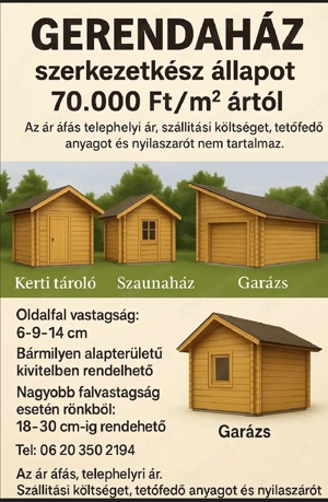 Gerendaház -Rönkház-Faház a gyárt t l  - kép 5