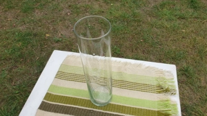 Üveg henger váza eladó, 46 cm magas