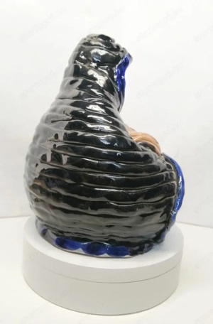 Madonna, ölében Jézuskával mázas kerámia szobor, egyedi műtárgy - kép 2