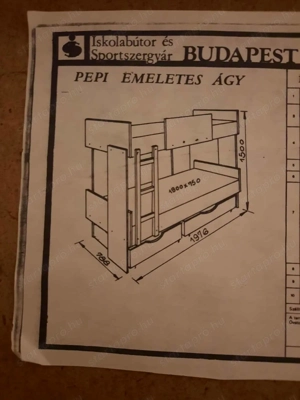 2 személyes emeletes ágy  galéria ágy - kép 2