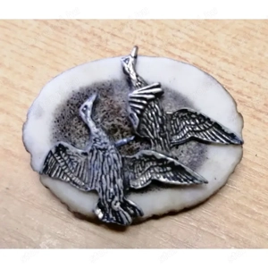 Szarvasagancs gomb készlet. Vadludas fém veretekkel, vadászoknak. 10db. egyben - kép 4