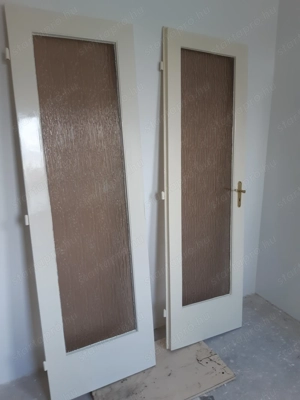 Beltéri ajtólap kétszárnyú 63x201cm üveges falcos jobbos - kép 3