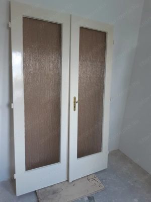 Beltéri ajtólap kétszárnyú 63x201cm üveges falcos jobbos - kép 2