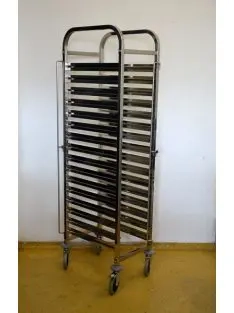 inox ipari nagykonyhai 18xGN1 1 regál regálkocsi tálcaszedő kocsi - kép 2