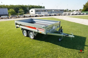 Új fék nélküli SEBAL (750 kg) billenő platós - kézi pumpás - alsókerekes utánfutó - kép 8