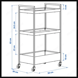 Új, Ikeában vásárolt Nissafors zsúrkocsi eladó - kép 2