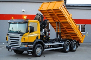 SCANIA P380 - 6X4 Billenőplatós - Darugémes teherautó EURO 4 - kép 6