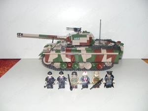 Lego 2. Világháborús német álcázott Panther Párduc Tank 16x37x16cm 2140db + 6 katona ÚJ - kép 2