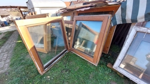 Bukó nyiló fa ablak sz;104 m;113 cm 3 db hőszigetelt 2 réteg üveg kép szerinti állapot egyben ha vis