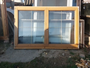 1 db Bukó nyiló tok osztó nélküli fa ablak sz;198 m;130 cm hőszigetelt 2 réteg üveg kép szerinti áll