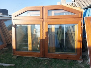 1 pár Bukó nyiló felül világitó fa ablak sz;205 m;150 cm hőszigetelt 3 réteg üveg nehéz mint a dög k