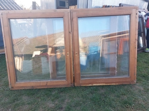 Bukó nyiló  2 réteg üveg 2 db 1 pár fa ablak méret sz;216 m;131 cm egyben a 2 ,hőszigetelt kép szeri