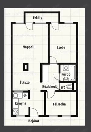Kiadó 65nm 2,5 szoba Bp.XIII.Radnóti M.u.14.1.emelet erkélyes 330ezer+rezsi - kép 14