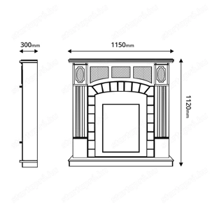 Kandallókészlet Amsterdam wood & Cris, Art Flame, 1120x1150x300 mm, 1500 W, Égő fa ropogó hanghatás - kép 3
