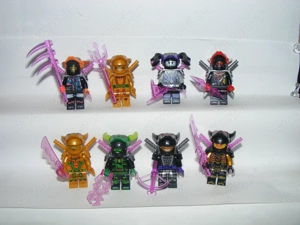 Lego Ninjago figurák Garmadon Arany Lloyd Harumi Ultraviolet Oni Maszk 8db ÚJ - kép 3