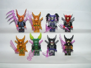 Lego Ninjago figurák Garmadon Arany Lloyd Harumi Ultraviolet Oni Maszk 8db ÚJ - kép 2