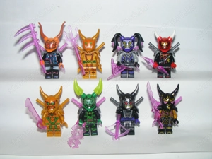 Lego Ninjago figurák Garmadon Arany Lloyd Harumi Ultraviolet Oni Maszk 8db ÚJ - kép 4