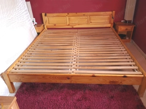 Fenyő ágykeret ágyráccsal és külön matrac - kép 4