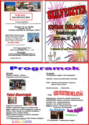 Szilveszterezzen a Kentaur Üdülőfaluban Balatonbogláron