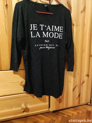 Amisu fekete 3 4 ujjú felső 