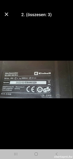 Einhell akkumulátoros fűnyíró - kép 2