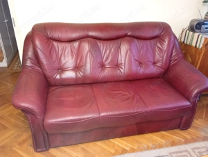 Valódi bőr  ülőgarnitúra ágyazható ágyneműtartos 350000ft zugló a kanapé három személyes kihuzható á - kép 4