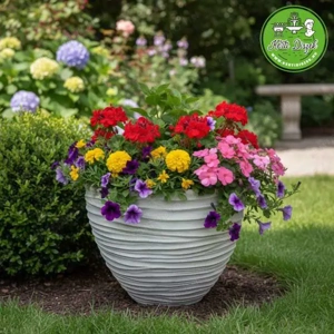 Modern kör alakú kültéri kaspó - kép 4