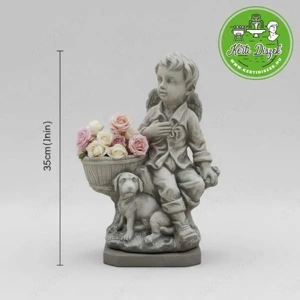 Fiú szobor virágtartóval - kép 3