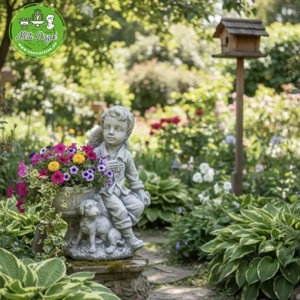 Fiú szobor virágtartóval - kép 7