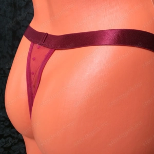 Dekoratív sötétbordó csinos fazonú tanga fehérnemű S  - kép 3