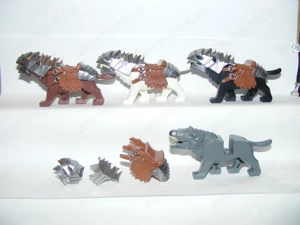 Lego Gyűrűk Ura Hobbit figurák 4db Ork ló Páncélozott Warg farkas figura ÚJ - kép 3